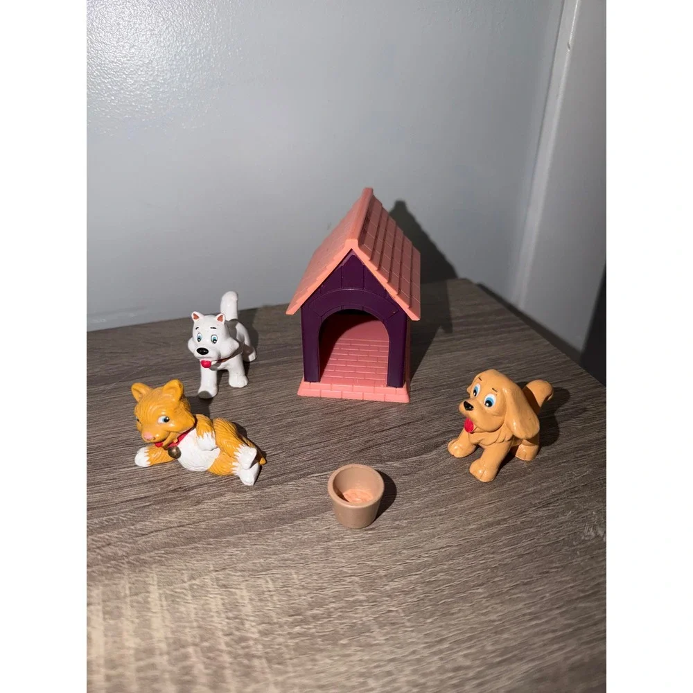 Jasman My Precious Pets Vintage Miniature Animal Figures Doghouse Set 5pc